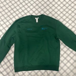 H&M relaxed fit green crewneck sweatshirt